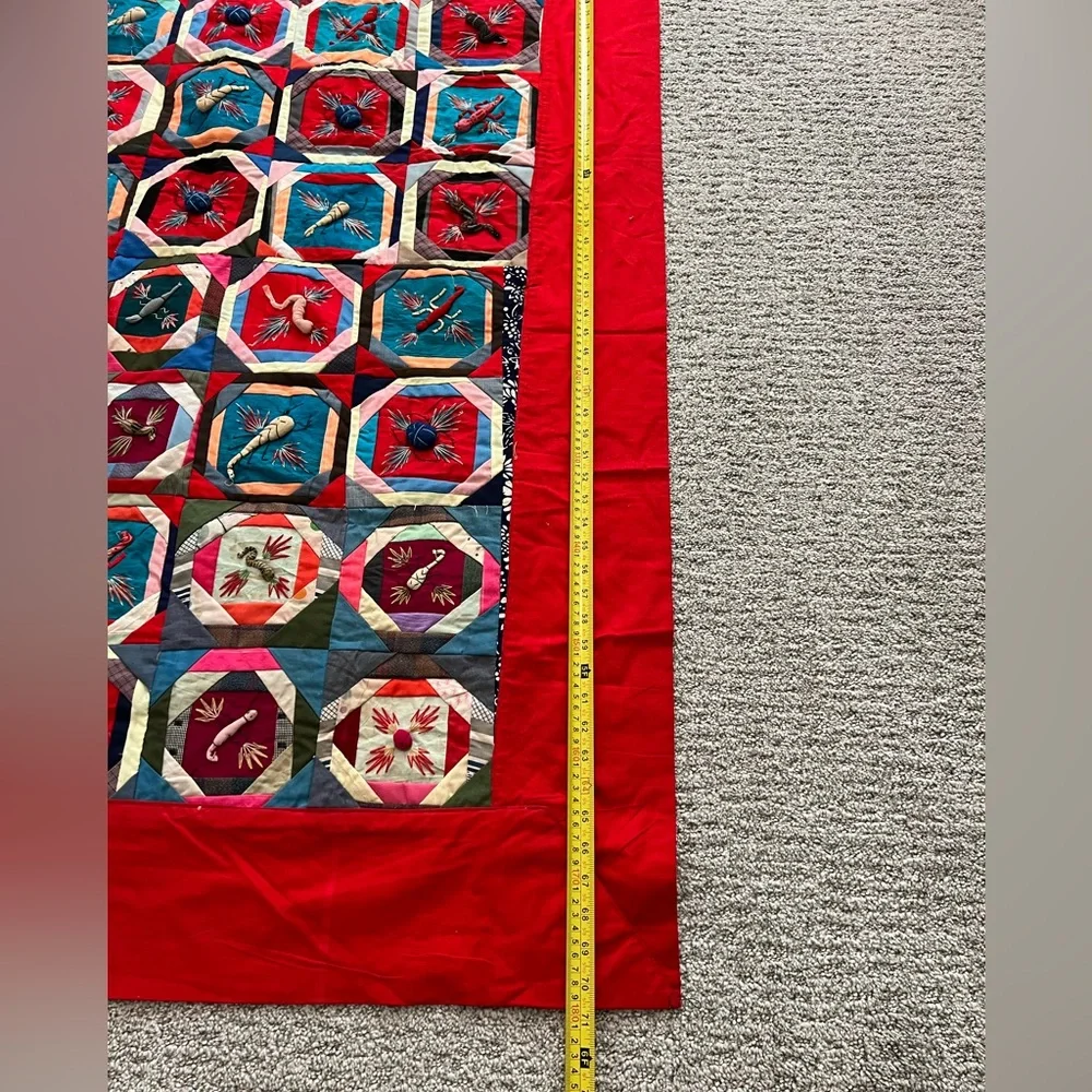 Handmade Chinese Quilt Bai Jia Bei Patchwork The One hundred family 70 X 48